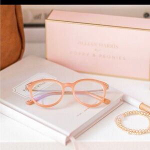 Chic Coral Blue Light Glasses by Poppy & Peonies